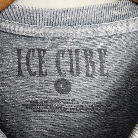 NEW Urban Outfitters Ice Cube Gray Acid Wash Graphic Crewneck Cotton T-Shirt Top - Picture 5 of 8